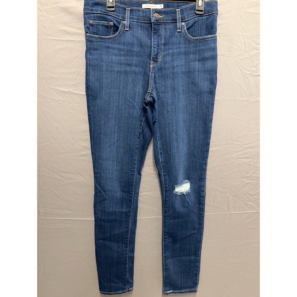 Levi's 311‎ Shaping Skinny Jeans Womens 29 Blue Denim Logo Distressed Streetwear